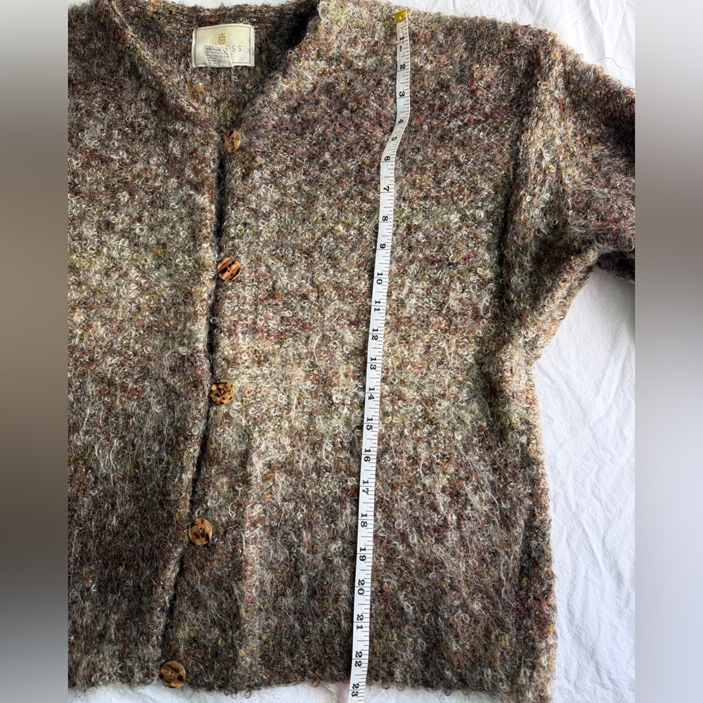 Vintage Express Tricot Ombre Boucle Cardigan Sweater Mohair Blend - Picture 11 of 11